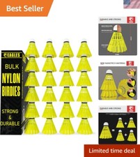 Durable Nylon Badminton Shuttlecocks - 12 Pack Birdies for Indoor  Outdoor Play