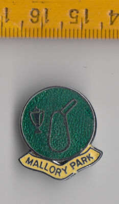 Vintage Emaille MALLORY PARK CIRCUIT Motorrad Pin Anstecker Logo England Kirkby 