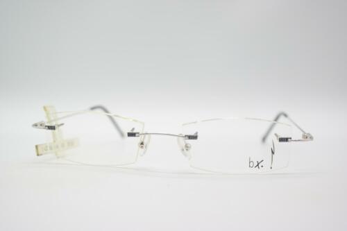 Vintage bx. X-34 Silber Schwarz Randlos Brille Brillengestell eyeglasses NOS - Afbeelding 1 van 6