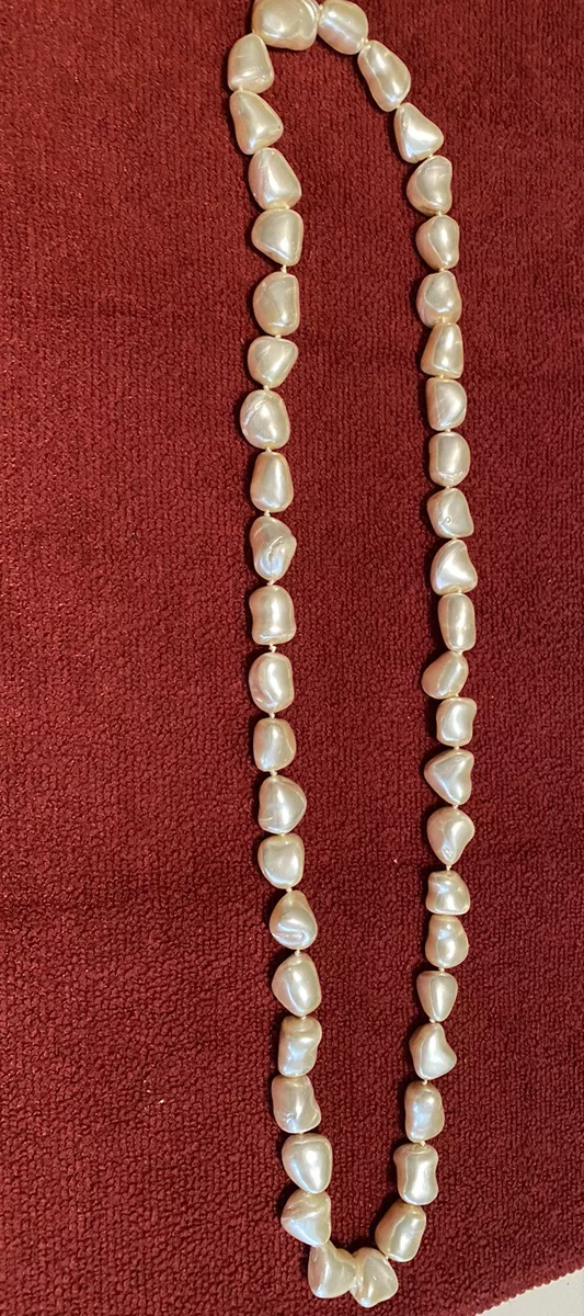 30 inch Long Beautiful Baroque Pearl Necklace Extra Long Pearl
