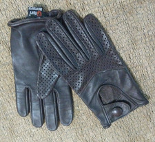 Riparo Motorsports Leather Driving Gloves Perforated Womens S Snap Tab Detail