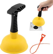 Sink Plunger with Drain Clog Remover, Mini Short Handle, Hand...