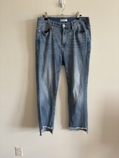 Women  s Good American Good Legs Crop Jeans Fray Hem Size 12 31