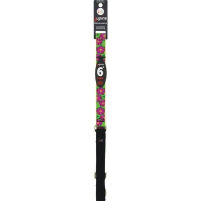 Lupine 1 In. x 6 Ft. Woven Pattern Petunias Dog Leash 22259 Lupine 22259