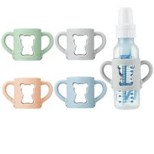 PandaEar 4 Pack Silicone Baby Bottle Handles Compatible with Dr Multicolor 