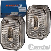 2X Knott Positionsleuchte Umrissleuchte Weiss Flexipoint 1 AnhÄNger Begrenzung