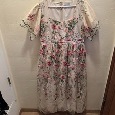 Ivy City Co Flora Plus Dress in Pink Pastels Embroidered Tulle Romantic Size XXL