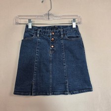 Gap Denim Skirt Girls 6 Blue Y2K Vintage Preppy Minimalist 2001 Stretch