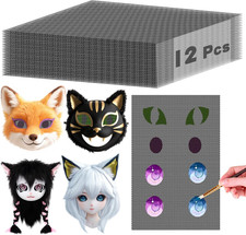 12PCS Waterproof PVC Mesh Sheets for Fursuit Eyes, 11.8" x 7.87