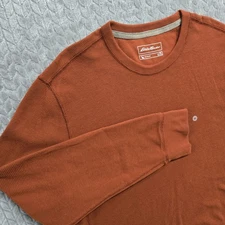 Eddie Bauer Thermal Shirt Mens XLT Trail Long Sleeve Outdoor Hiking Rust Orange