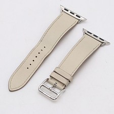 Hermes Apple Watch Band Leather Gray 1.3 in 33mm Men Women Pre owned
