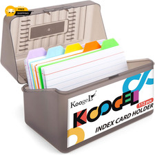 3X5 Flashcards Revision Index Card Storage Box, Organiser Case with 10 Plastic D