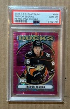 2021-22 O-Pee-Chee Platinum Trevor Zegras Pink Pulsar Rookie PSA 10 LOW POP RC