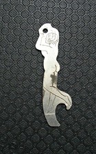 Metal Figural Nude Woman Bottle Opener Whispering Pines BBQ Albemarle N.C.