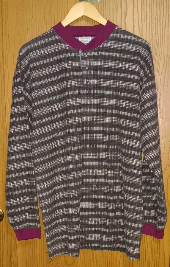 Vintage Bugle Boy Company Henley Long Sleeve Shirt Mens Size Large Multicolor...