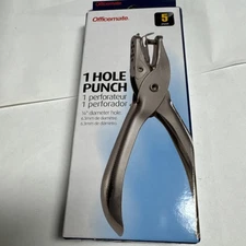Silver 1-Hole Paper Punch by Officemate - 5 Sheet
