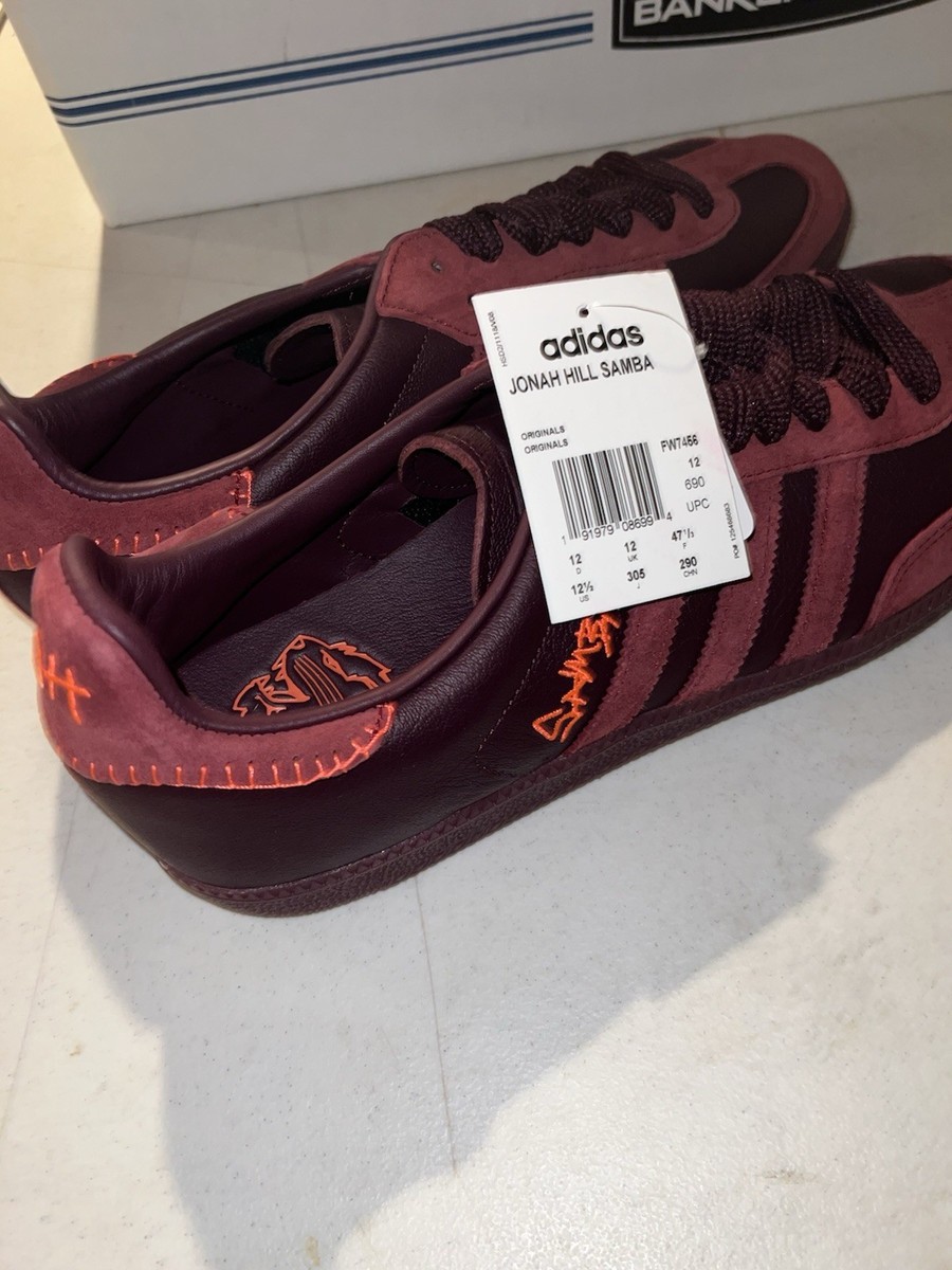 Size 12 adidas Jonah Hill x Samba Maroon Brand New With Tags No
