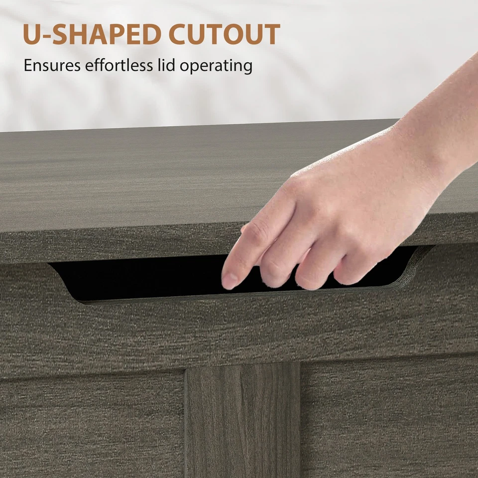 HOMCOM Storage Trunk with 2 Safety Hinges, 80cm, Charcoal Grey - Image 4 of 4