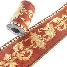 3D Self Adhesive Orange Flower Waterproof Wallpaper Border Peel and Stick for Ba