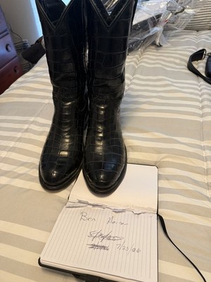 Tecovas Marshall - black boots - lightly used- Nile croc. Retail is $2k - 12d