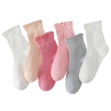 6 Pairs of Ruffle Socks Women Cute Ruffle Ankle Socks Apparel Accessory Set