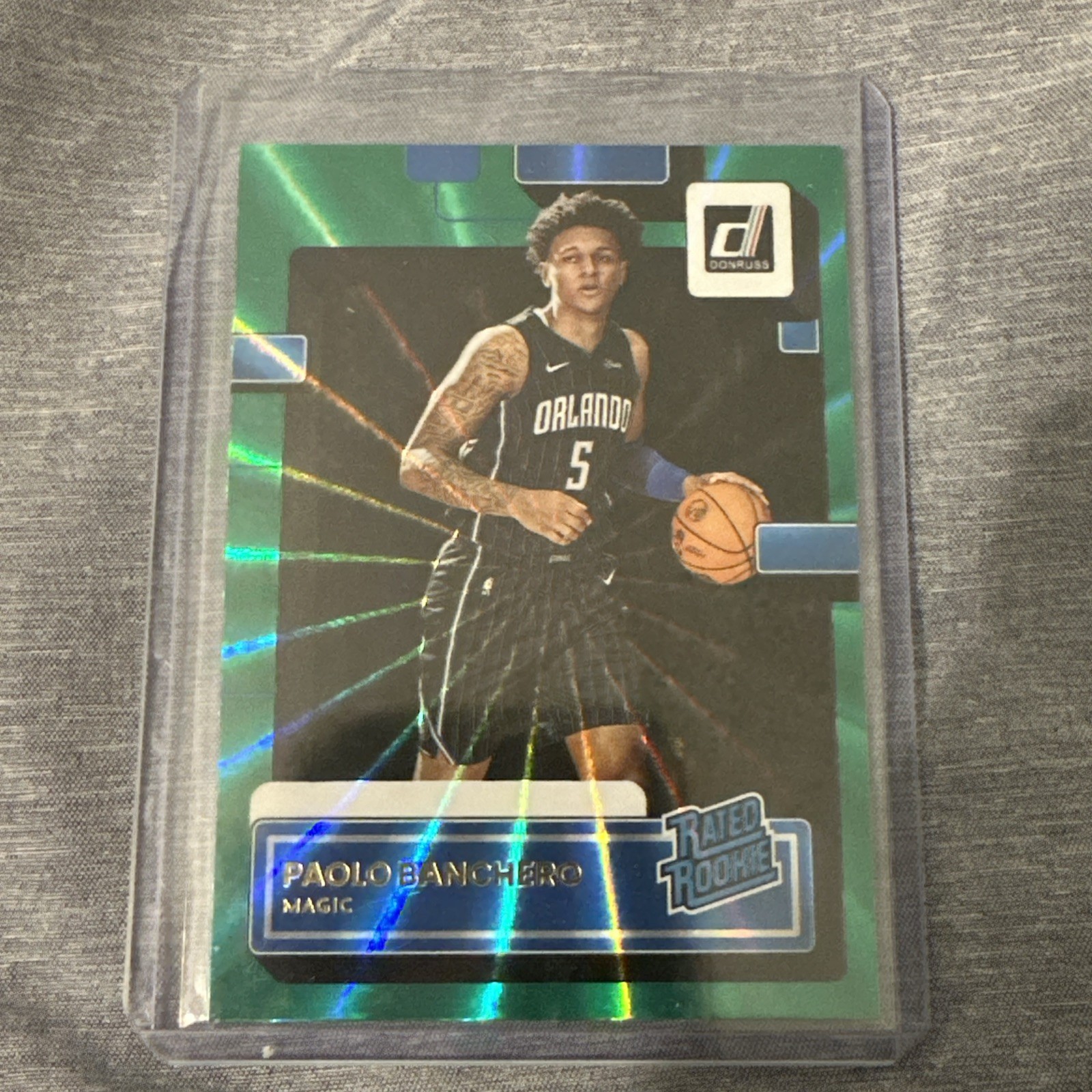 2022-23 Panini Donruss Paolo Banchero Rated Rookie Holo Green Laser #201