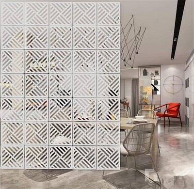 12 PCS White Hanging Room Divider DIY Panel Screen 11.4x11.4 Inch Decor Wall