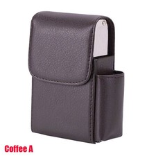 Cigarette Box Lighter Holder Tobacco PU Leather Smoker Tool Cigar Case Gift UK