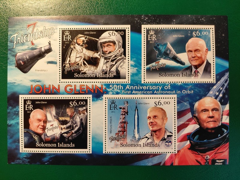 2013 Solomon Island SS(50th Anniv.of First American Astronaut in Orbit),MNH,OG