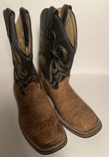 Smoky Mountain Cowboy Boots 2.5 Leather Worn-In Embroidered Distress Rodeo Boho