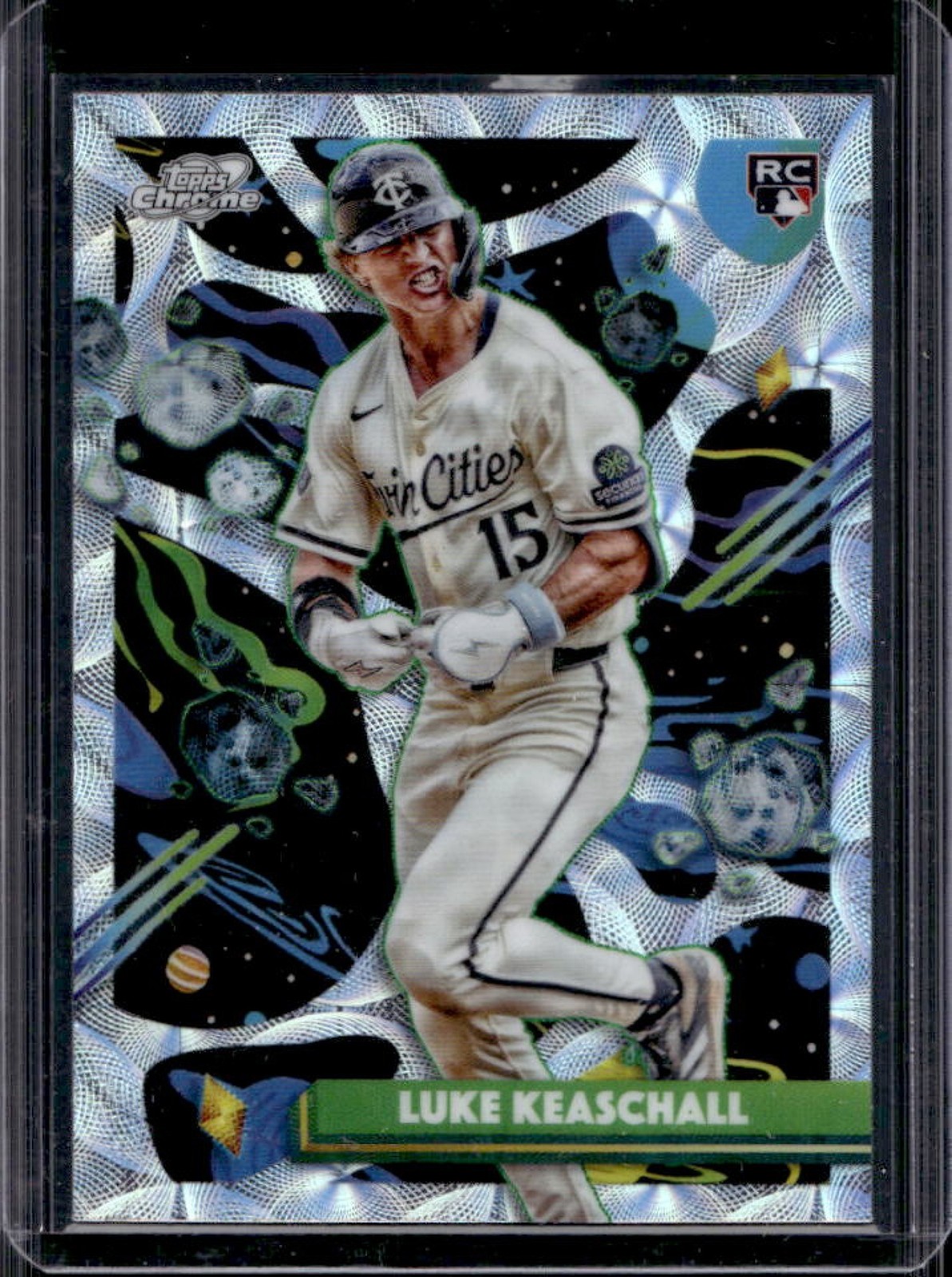 2025 Topps Cosmic Chrome Luke Keaschall RC Nucleus Refractor Rookie #153 Twins