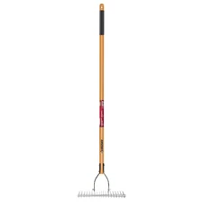 54 In. Long Wood Handle 19-Tine Adjustable Thatch Rake