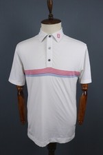 FJ FootJoy White Golf Sports Wear Short Sleeve Polo Shirt Size L