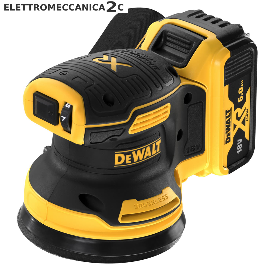 DEWALT DCW210P2-QW levigatrice rotorbitale 18v brushless 125mm 2x5ah 8000-120...