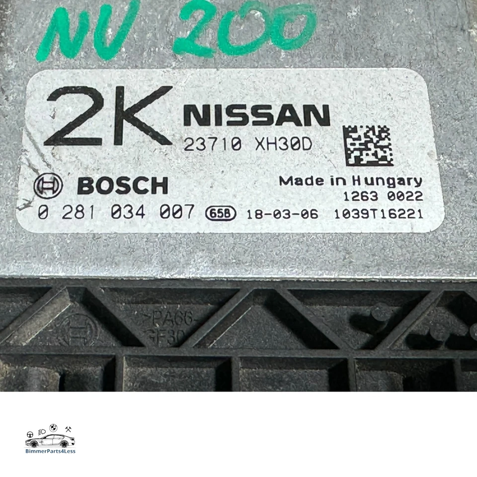 Nissan NV200 1.5 2018 DCI ECU Set 23710-XH30D - Image 3 of 3
