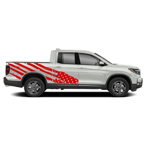 Bed big US flag graphics stickers decals compatible with Honda Ridgeline - Bild 6 von 15
