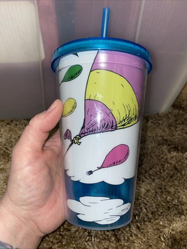 Dr Seuss Tumbler Cup Oh! The Places You'll Go Lid & Straw 16 Oz Travel Kid NEW - Picture 2 of 3