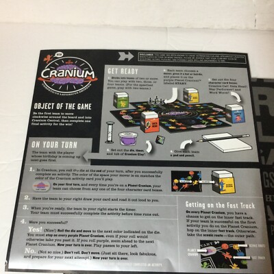 2007 Cranium Wow Game Replacement Parts Pieces -  Board  Dice Directions 