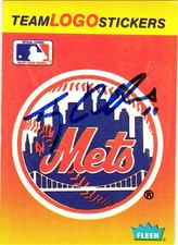 Terry Collins Signed Fleer MLB Baseball Card Sticker Mets