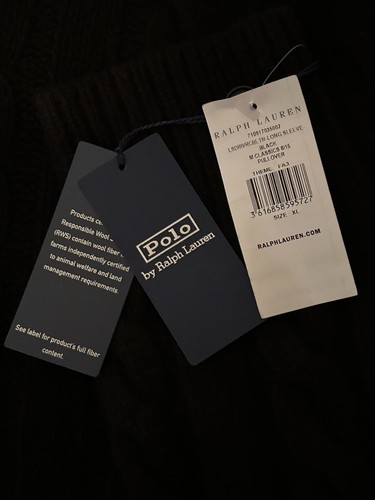 Polo Ralph Lauren Cable-Knit Wool-Cashmere Ladies Polo Neck Jumper UK XL/16 - Picture 16 of 16