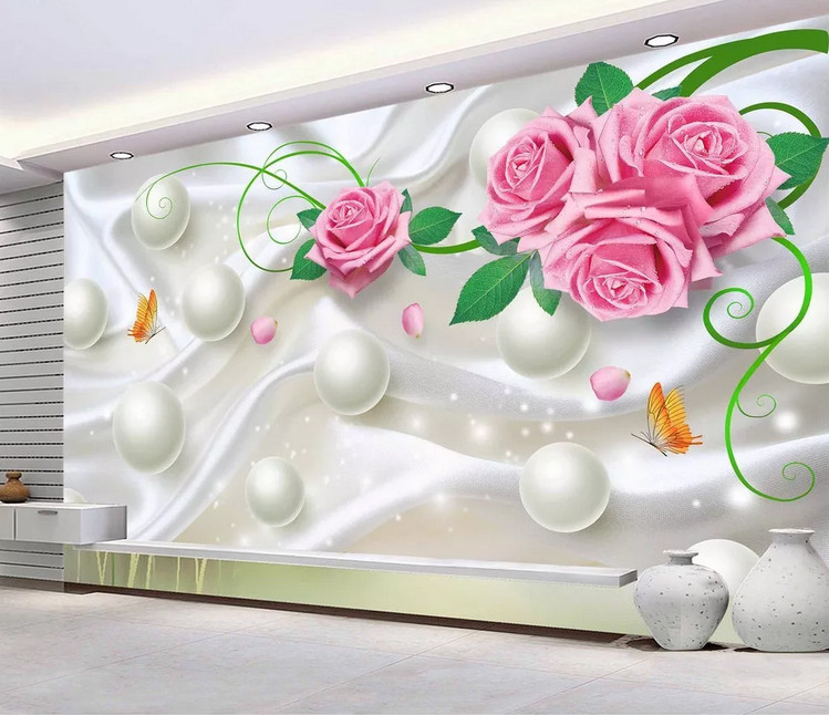 3D Pearl Pink Rose 8799NA Wallpaper Wall Mural Removable Self-adhesive Fay
