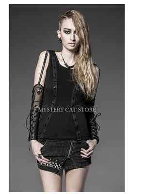 NEW Punk Rave Rock Gothic Cotton Top + Oversleeves T-339 ALL STOCK IN AUSTRALIA!