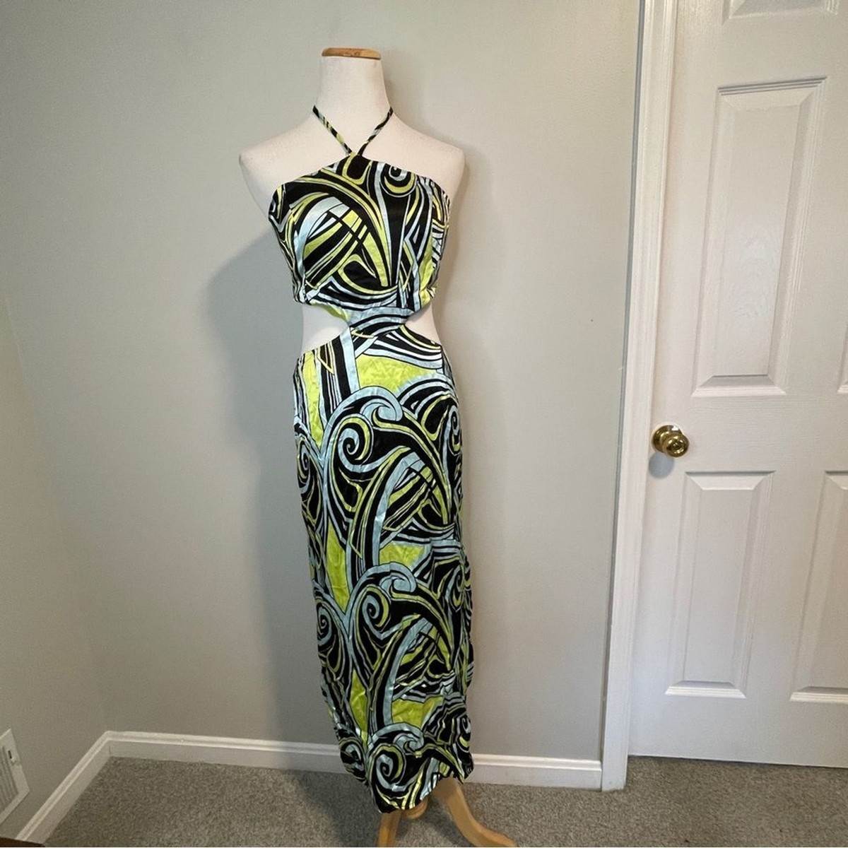 long black halter neck evening dress Taylee Halterneck Maxi Dress main image 0