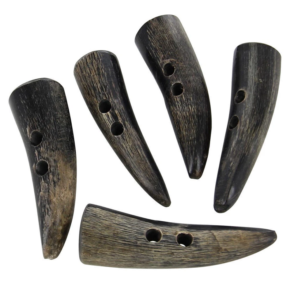 Palancas de cuerno artesanales Rurick vikingo medieval - Juego de 5 - Accesorios de disfraces Foto 2 de 4