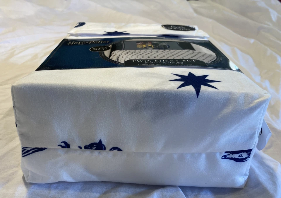 Harry Potter 3 piece Twin Sheet Set Polyester White & Blue - Image 2 of 4