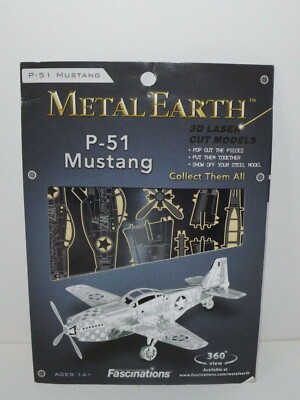  Fascinations Metal Earth 3D Laser Cut Model P-51 MUSTANG Plane #MMS003 New