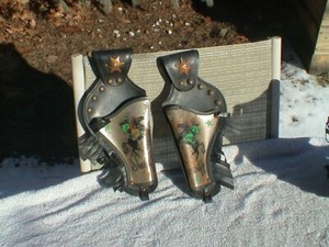 1950s Vintage Cap gun Holster Set SHERIFF 13" long Made in USA