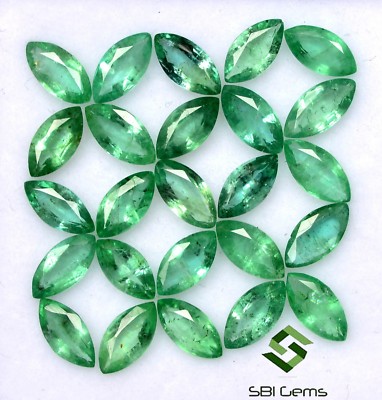 2.10 Cts Natural Emerald Marquise Cut 6x3 mm Lot 10 Pcs Untreated Green Gemstone
