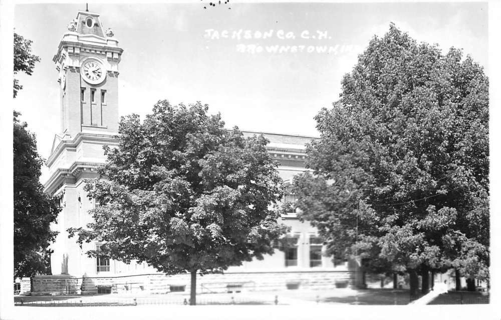 Brownstown Indiana Jackson Court House Real Photo Antique Postcard ...