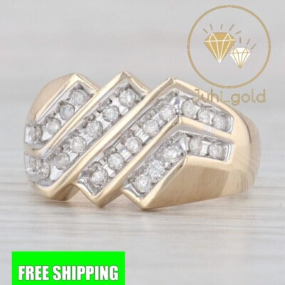 Men's Engagement Band Ring 1.50Ct Real Certified Moissanite 14k Yellow Gold Over
